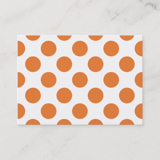 Customizable White and Orange Polka Dots Business Card