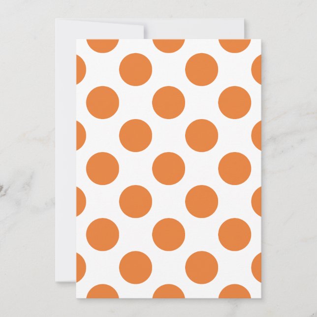 White and Orange Polka Dots Invitation (Front)