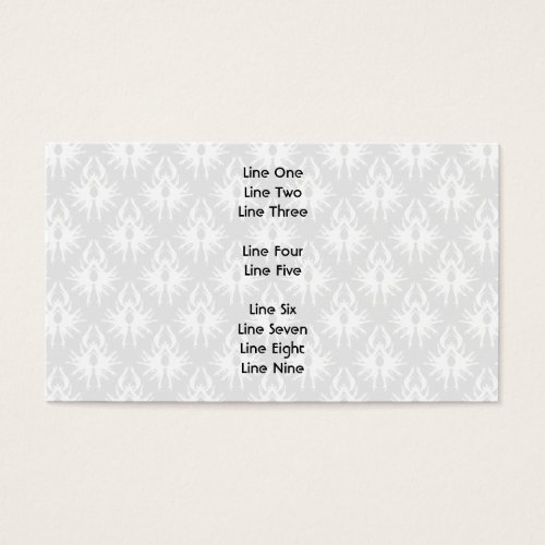White and Pale Gray Damask Pattern. Business Card