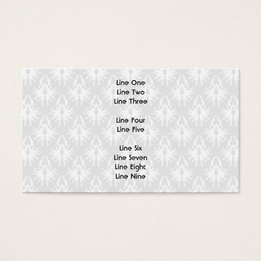 Customizable White and Pale Gray Damask Pattern. Business Card