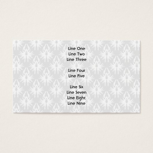 White and Pale Gray Damask Pattern. (Front)
