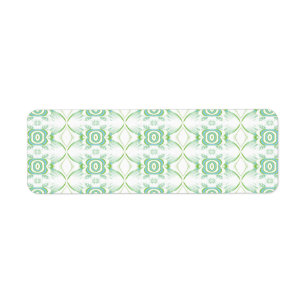 White and Pale Green Flower Pattern. Label