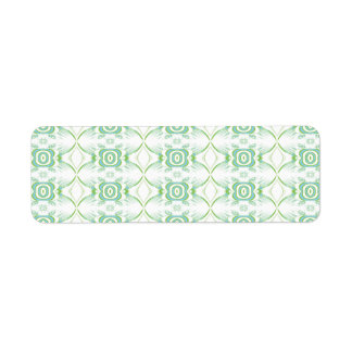 White and Pale Green Flower Pattern. Label