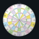 White And Pastel Colors Dart Board<br><div class="desc">White And Pastel Colored Dart Board Game Including 6 Brass Darts</div>