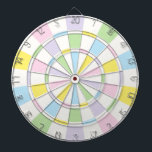 White And Pastel Colors Dart Board<br><div class="desc">White And Pastel Colored Dart Board Game Including 6 Brass Darts</div>