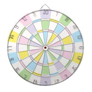 White And Pastel Colors Dart Board
