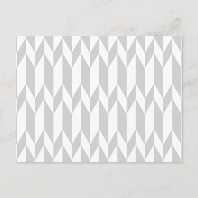 White and Pastel Gray Abstract Graphic Pattern. Postcard (Front)