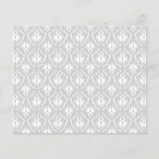 White and Pastel Gray Damask Design. (Front)
