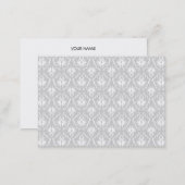 White and Pastel Gray Damask Design. Business Card (Front/Back)