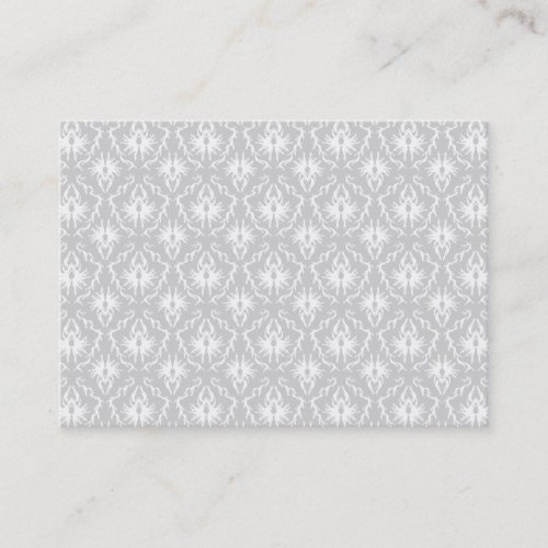 White and Pastel Gray Damask Design. Business Card
