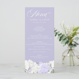 White and Periwinkle | Wedding Menu