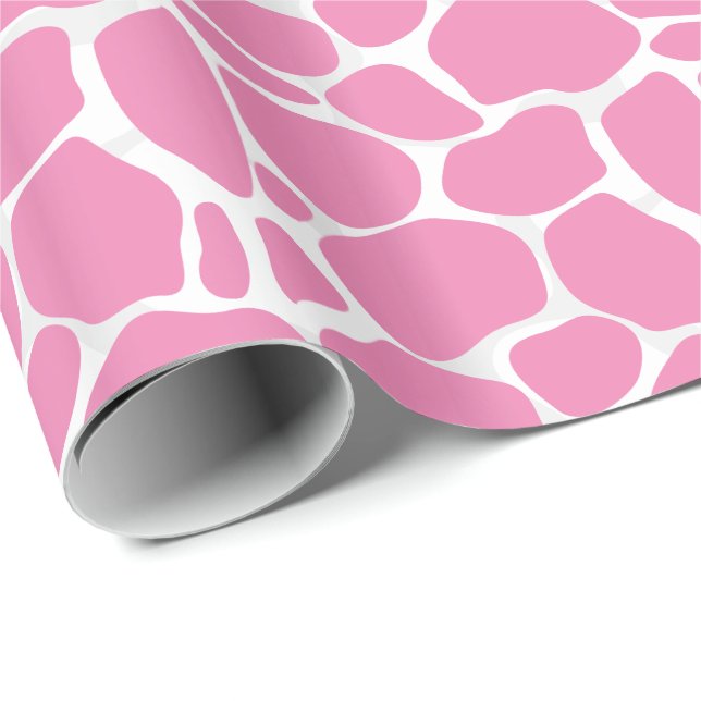 White And Pink Abstract Leopard Pattern Wrapping Paper (Roll Corner)