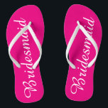 White and Pink Bridesmaid Flip Flops<br><div class="desc">White and pink bridesmaid flip flops.  Click the "Customize it!" button to add text and more!</div>