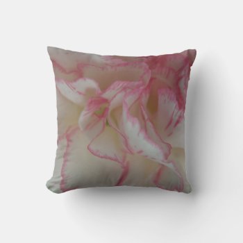 White And Pink Carnation Pillow by Fallen_Angel_483 at Zazzle