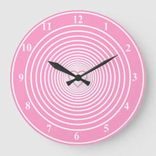 White and Pink Clock with Heart