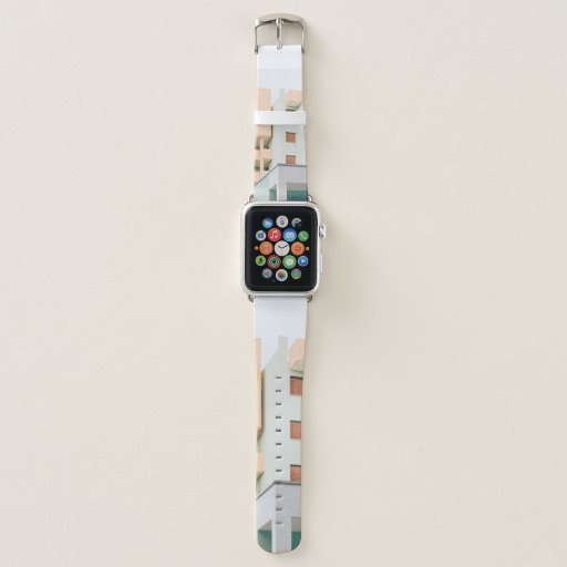WHITE AND PINK CONCRETE BUILDING APPLE WATCH BAND