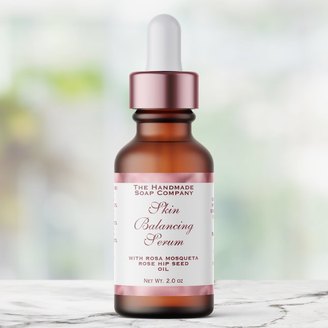 White and Pink Cosmetics Dropper Bottle Label (Creator Uploaded)
