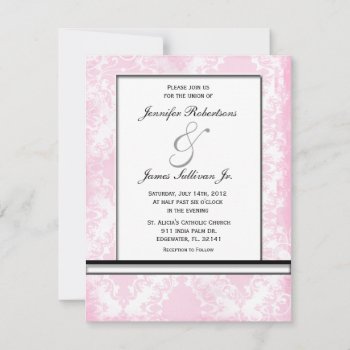 White And Pink Elegant Vintage Wedding Invite by ForeverAndEverAfter at Zazzle