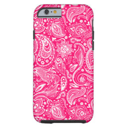 White And Pink Floral Paisley Pattern Tough iPhone 6 Case