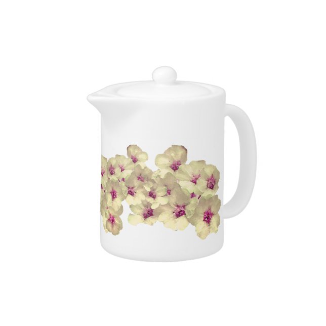 White and Pink Floral Teapot (Right)