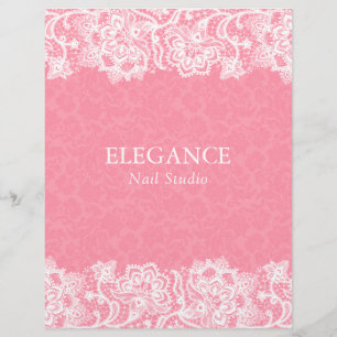 White and Pink Floral Vintage Lace Flyer