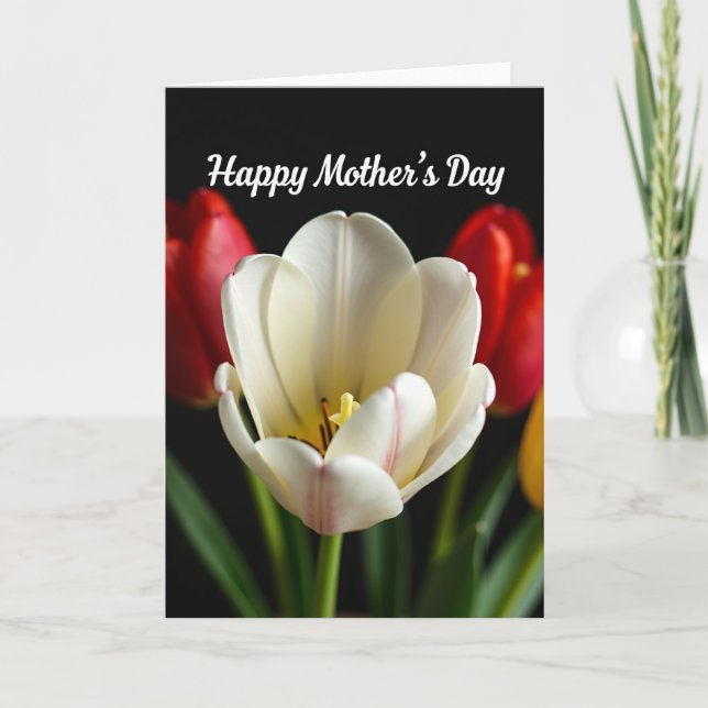 White And Pink Flower Card (Front)