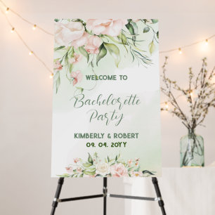White and pink flowers Bachelorette Party Foam Board