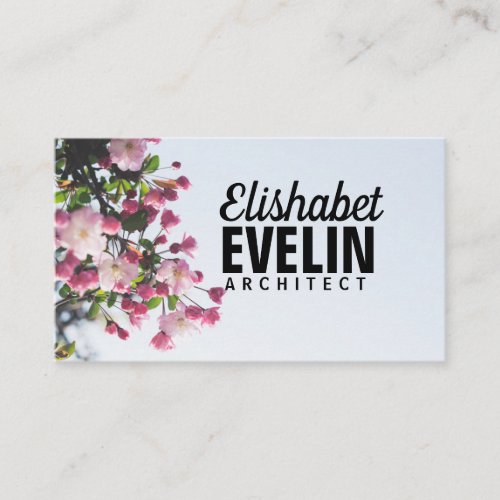 white and pink flowers gfd6576 business card