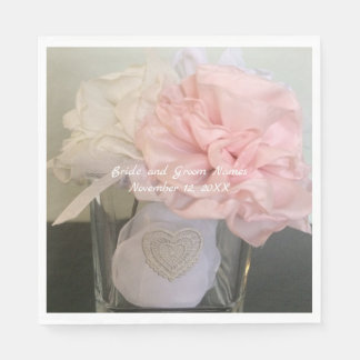 White and Pink Flowers in Vase Napkins