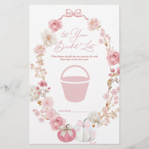 White and Pink Little Pumpkin 1stYear Bucket List