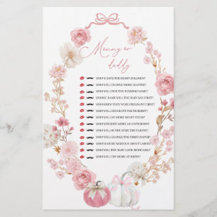 White and Pink Little Pumpkin Mommy or Daddy