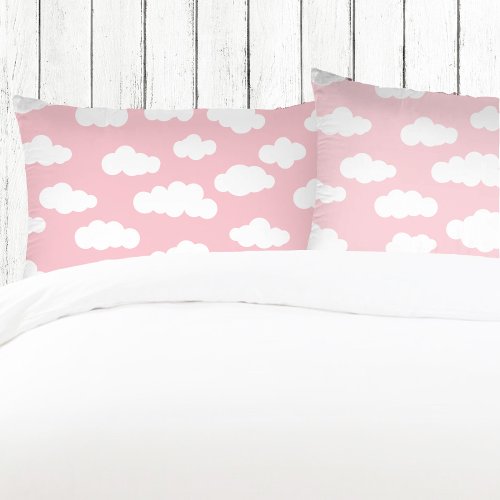 White And Pink Pastel Clouds Aesthetic  Pillow Case