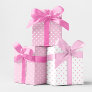 White and Pink Pastel Polka Dot Mix Wrapping Paper Sheets