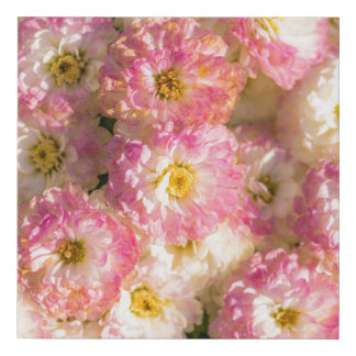 WHITE-AND-PINK PETALED FLOWER LOT FAUX CANVAS PRINT