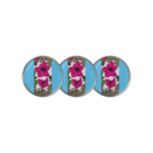 White and Pink Petunias Golf Ball Marker
