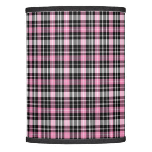 White and Pink plaid Lamp Shade