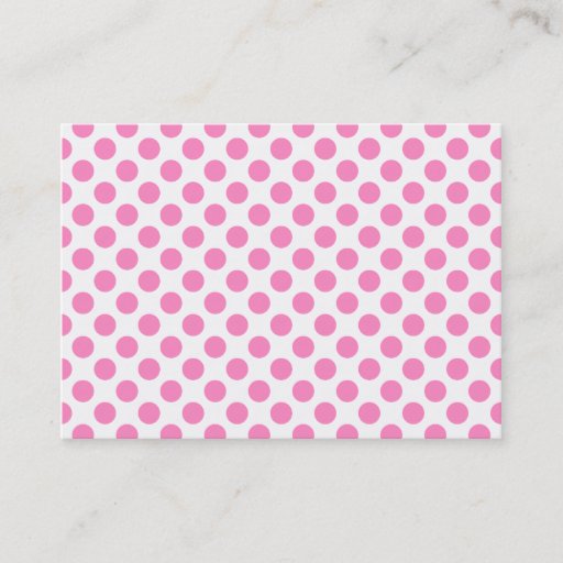 Customizable White and Pink Polka Dots Business Cards