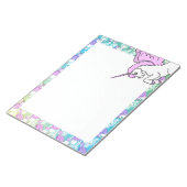 White and Pink Unicorn Cute Notepad (Angled)