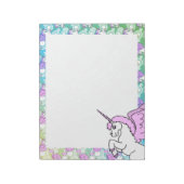 White and Pink Unicorn Girly Notepad (Rotated)