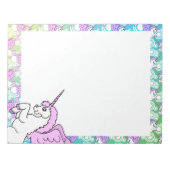 White and Pink Unicorn Girly Notepad (Front)