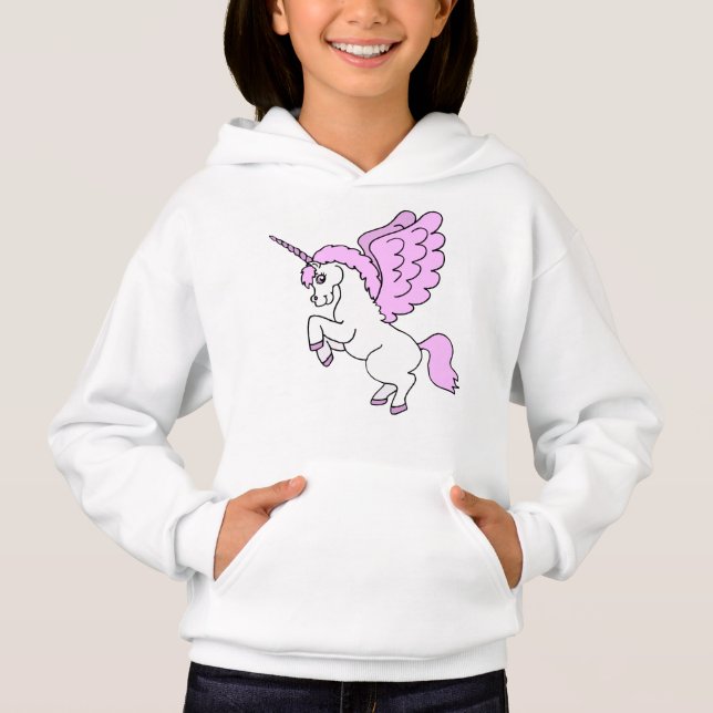 White and Pink Unicorn Hoodie (Front)