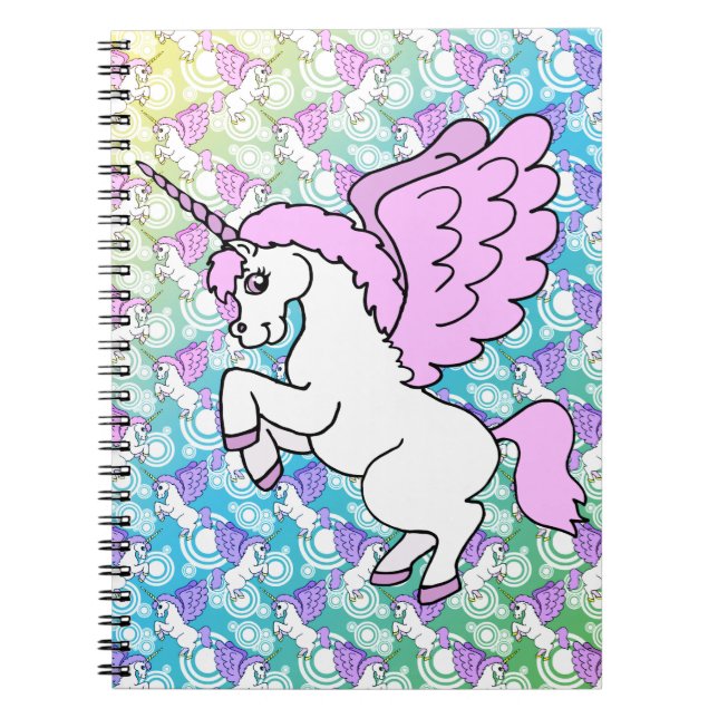White and Pink Unicorn Notebook (Front)