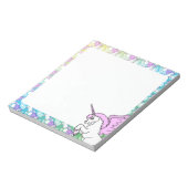 White and Pink Unicorn Notepad (Rotated)