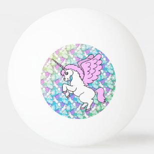 White and Pink Unicorn Ping Pong Ball
