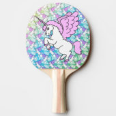 White and Pink Unicorn Ping-Pong Paddle (Back)