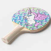 White and Pink Unicorn Ping-Pong Paddle (Front Angle)