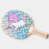 White and Pink Unicorn Ping-Pong Paddle (Side)