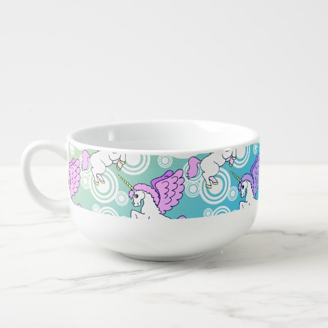 White and Pink Unicorn Soup Mug (Right)