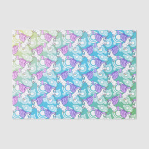 White and Pink Unicorn Tissue Paper