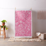 White and pink vintage paisley pattern fabric